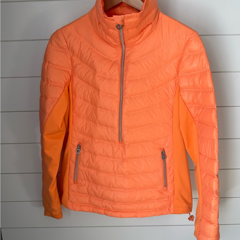 Calvin Klein Vibrant Orange Packable Puffer Jacket - Medium